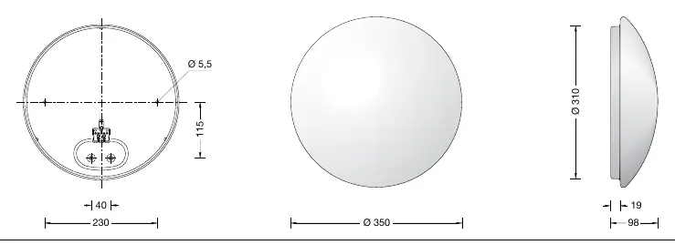 Luminaire dimensions