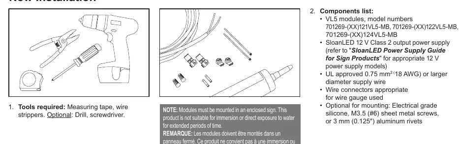 Installation steps: Layout, Peel and stick, and Fasteners.