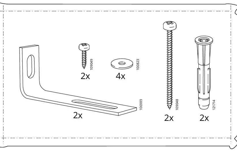 Wall mounting hardware kit