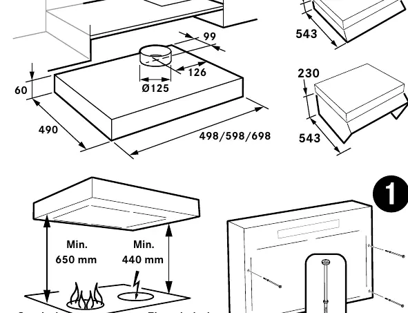 Installation dimensions and mounting requirements