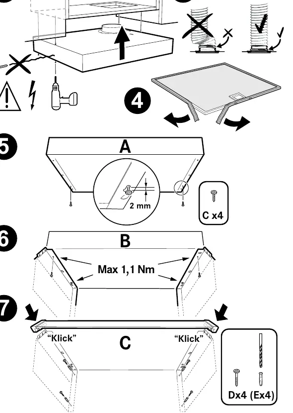 Mounting steps 2-7