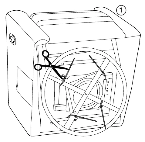 Cutting the straps under the base