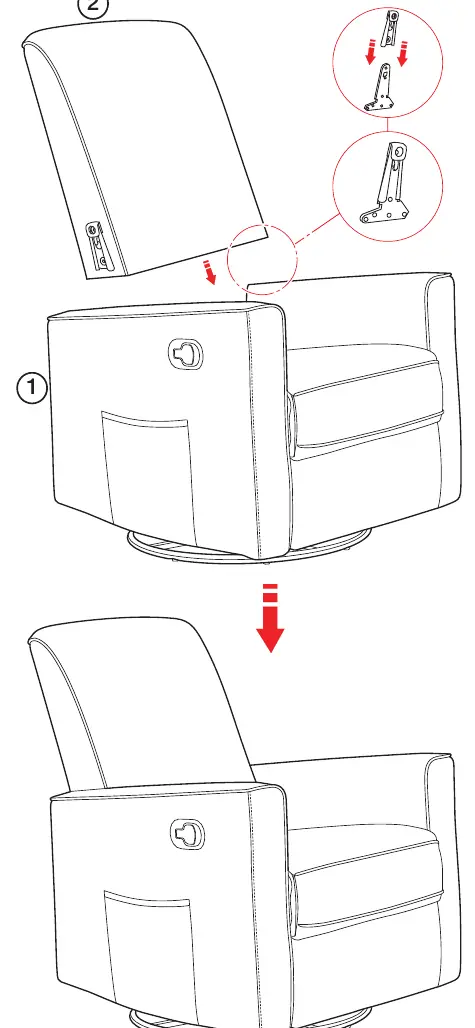Attaching the backrest