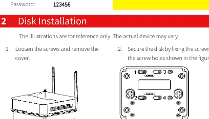 Disk installation steps