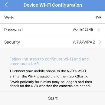 Device Wi-Fi configuration in the app