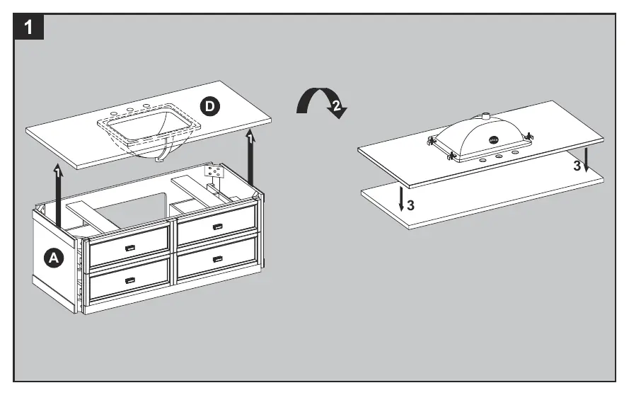 Removing the top from the vanity