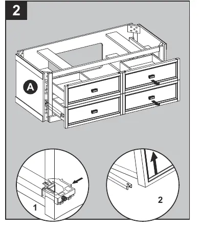 Removing drawers from the vanity