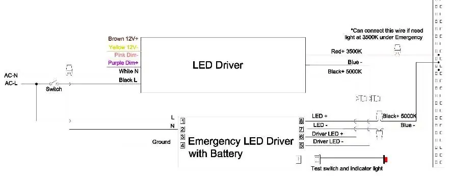 4W Emergency Battery Wiring Diagram