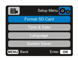 Format SD Card menu option