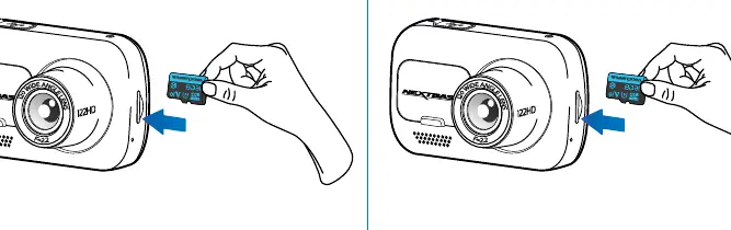 Inserting SD card into dash cam