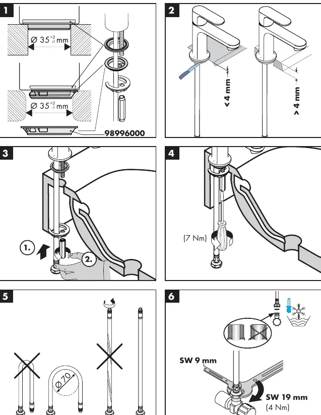 Installation steps for Rebris E / S 80