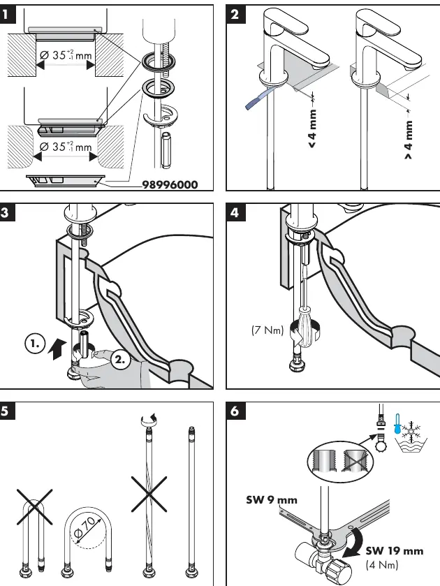 Installation steps for Rebris E/S 80 series.