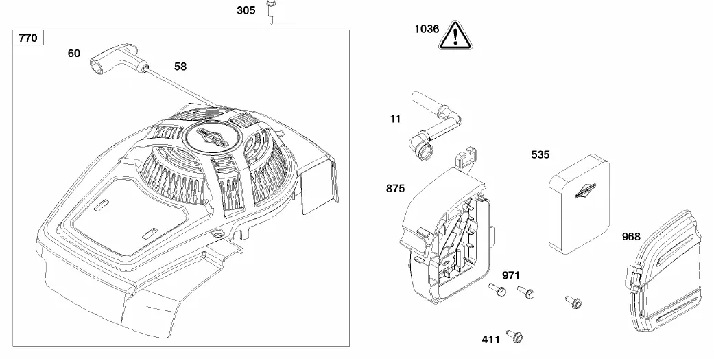 Blower Housing and Air Cleaner Group diagram