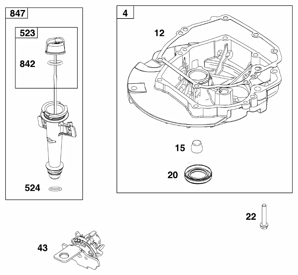 Sump and Lubrication Group diagram