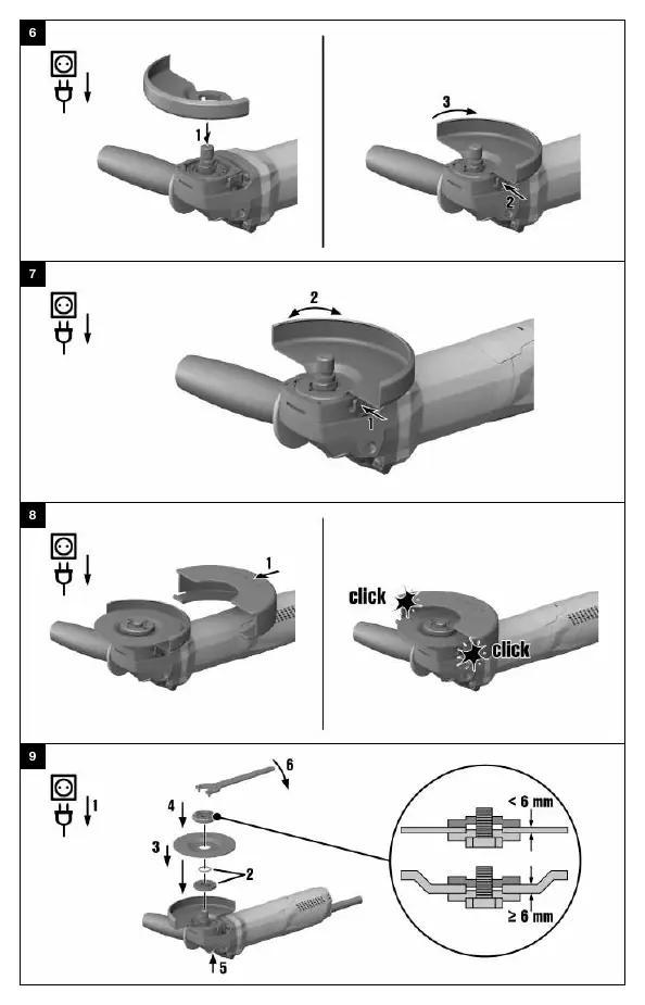 Guard and disc installation steps