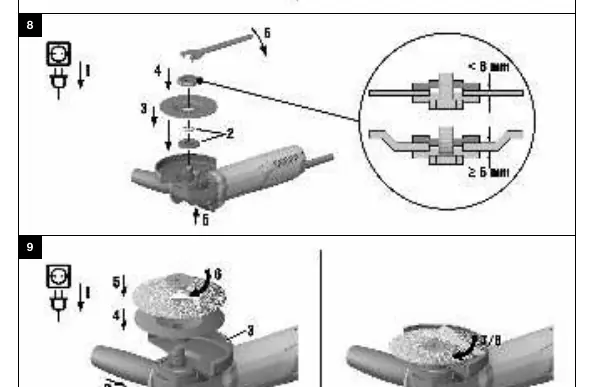 Grinding disc installation
