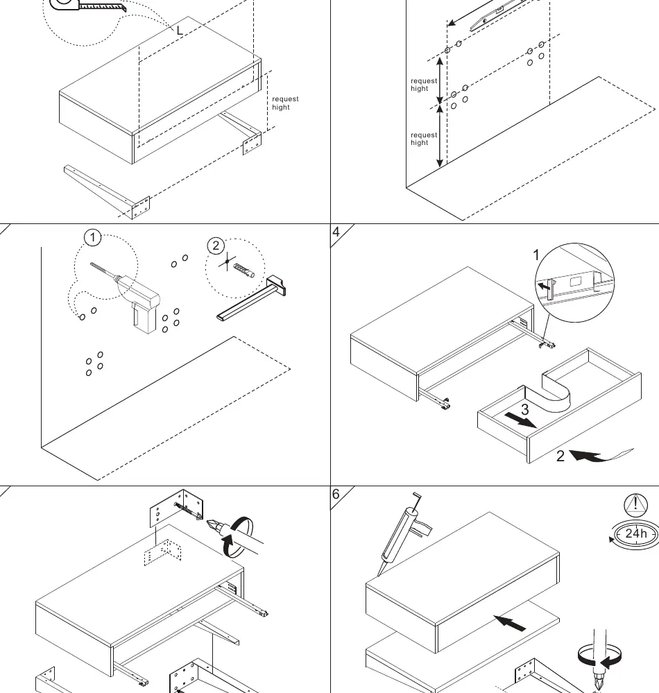 Wall hung unit installation steps