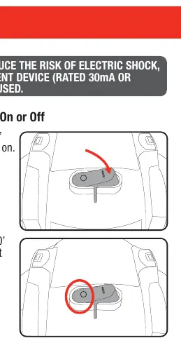 Switching the vacuum on and off.