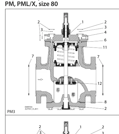PM3 valve exploded diagram