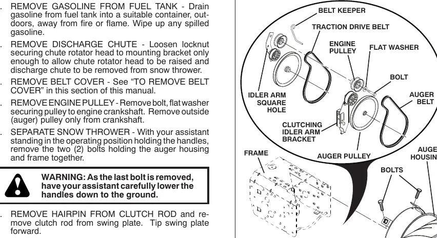 Belt replacement and routing diagram.