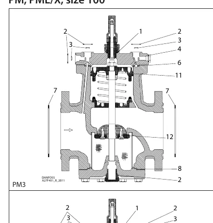 PM3 valve exploded view diagram