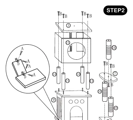 Step 2: Middle section assembly