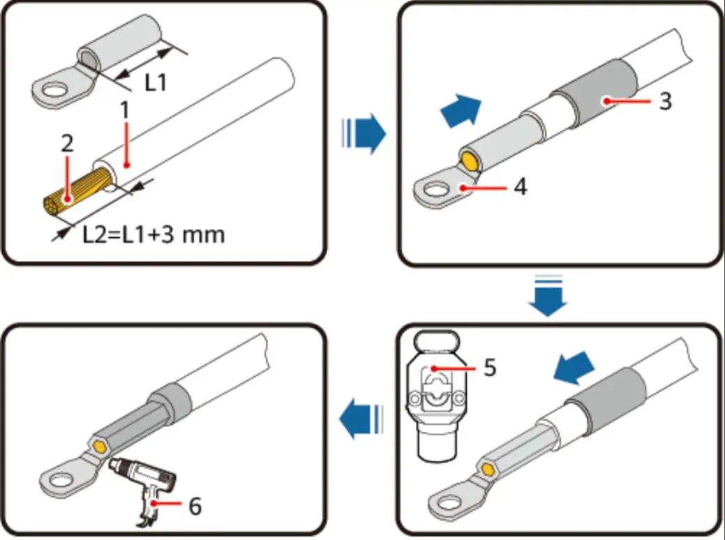 Crimped OT/DT terminals procedure