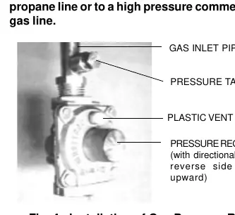 Gas pressure regulator installation