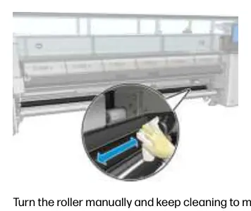 Cleaning the roll-to-freefall roller