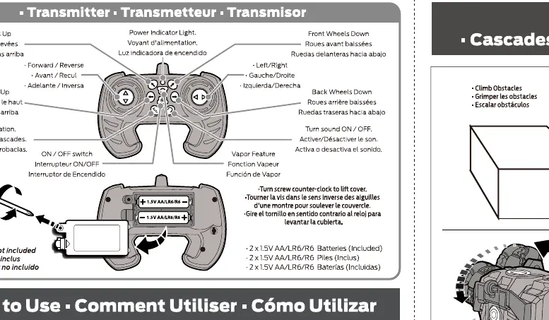 Transmitter battery installation and controls