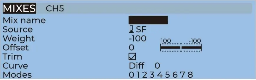 OpenTX Mixes settings