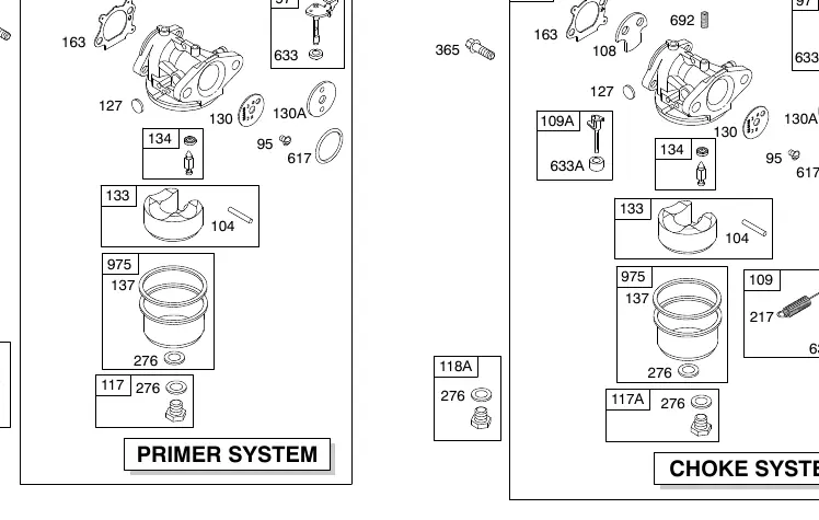 Carburetor systems (Primer, Choke, Autochoke)
