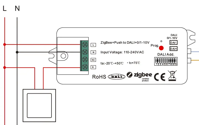 Wiring diagram for SR-2421-ZG-PUSH converter
