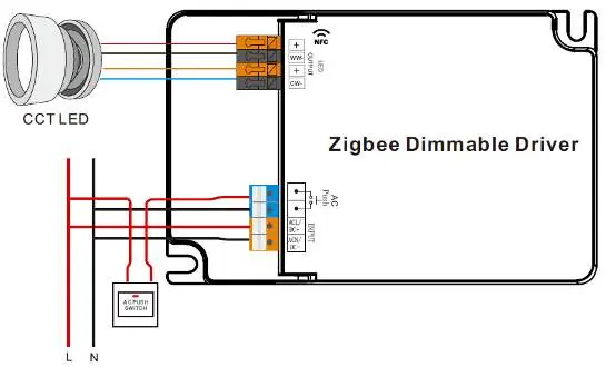 Wiring diagram for ZIGBEE NFC ballast