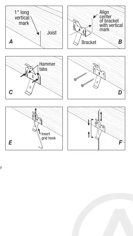 QuickHang hardware installation steps.
