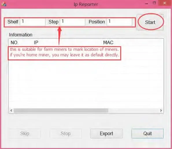 IPReporter software interface