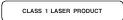 Class 1 Laser Product classification label