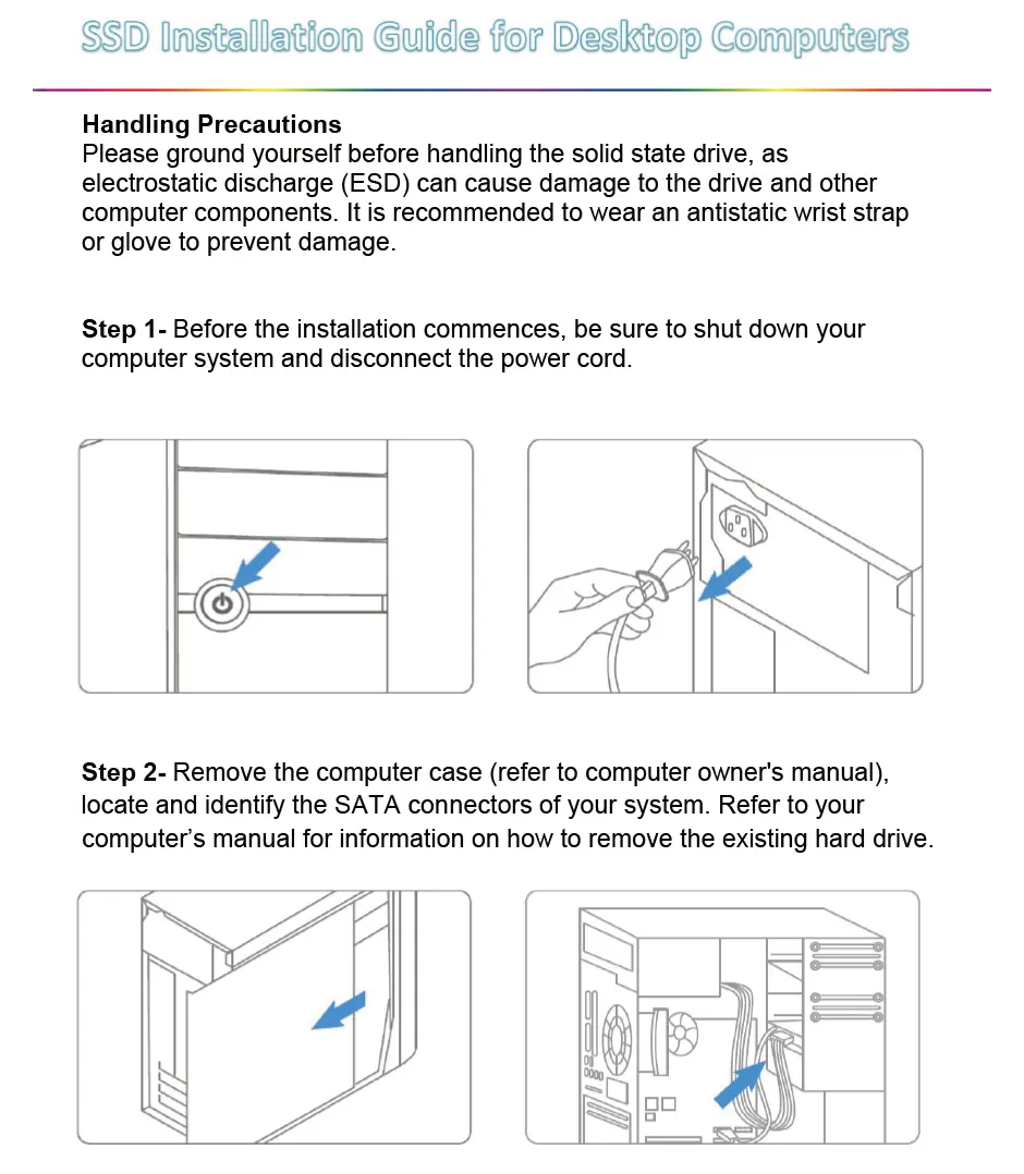 Shutting down the computer and disconnecting the power cord.