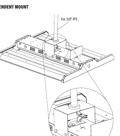 Pendent mount installation diagram.