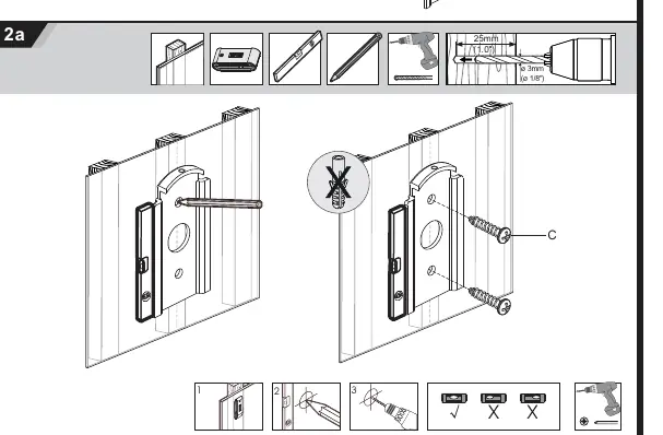 Step 2a: Wood stud installation procedure.