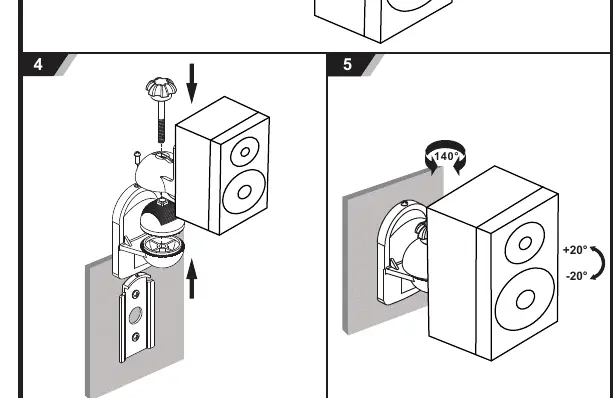 Steps 4 and 5: Attaching the speaker and adjusting the angle.