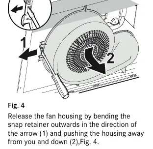 Releasing the fan housing