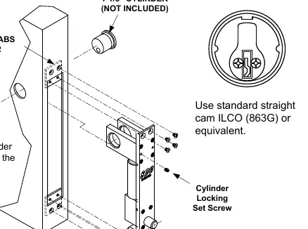Cylinder installation and locking set screw location.