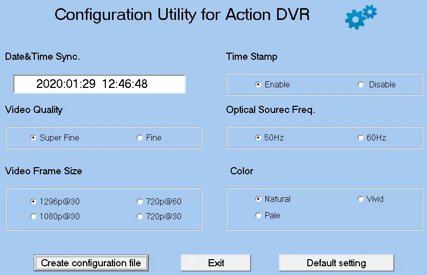 Configuration utility interface