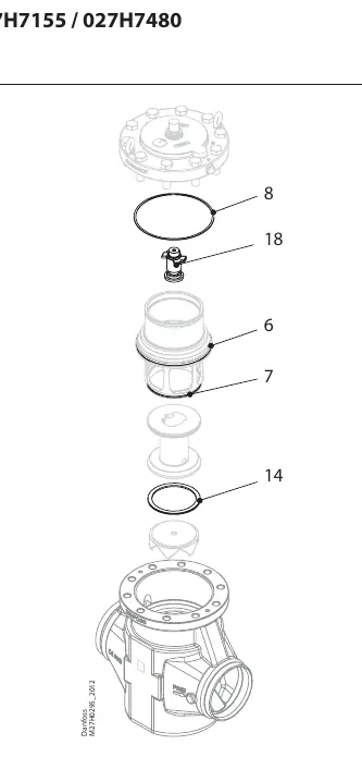 Exploded view of the ICM size 125 valve assembly