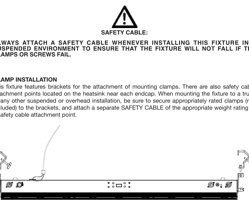 Safety cable and clamp installation