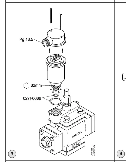 Assembly of the CVQ pilot valve using a 32mm wrench.