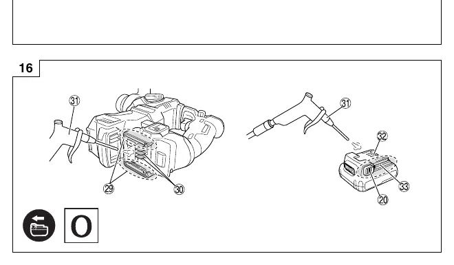 Cleaning the battery compartment (Fig. 16)