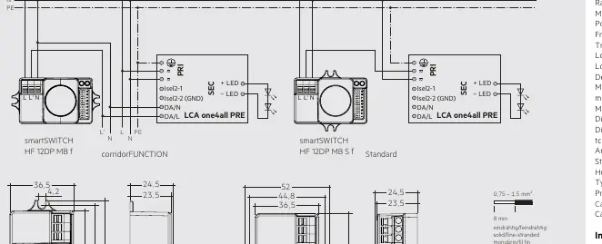 Wiring diagram for smartSWITCH HF 12DP MB f and S f