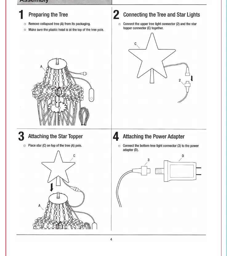 Assembly steps 1-4